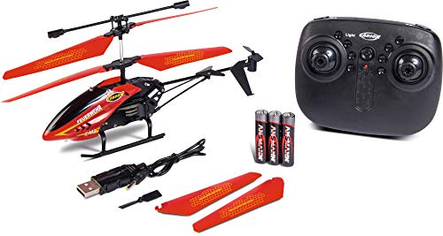 Carson 500507138 - Easy Tyrann 180 Feuerwehr 2.4G 100% RTF, LED Scheinwerfer und Warnlicht, Ferngesteuerter Helikopter, RC Helikopter, inkl. Batterien und Fernsteuerung, 100% flugfertig rot