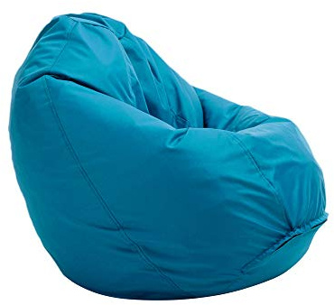 Bruni Classico M Azzurro – Pouf Sacco, Pouf Poltrona a Forma di Goccia, Poltrona a Sacco da Interno ed Esterno, Beanbag per Soggiorno e Camere, Fodera Lavabile, con Imbottitura