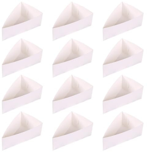 20pcs Triangle Cake Slice Box Pie Holders Triangle Dessert Cake Containers Cheesecake Box Party Supplies for Home Bakery and Cafe
