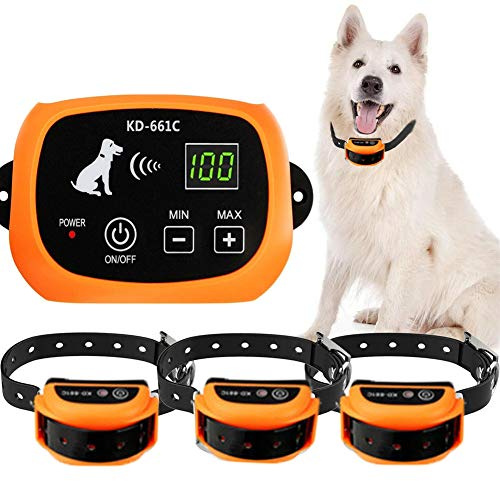 SUXIAN Wireless Dog Fence, Electric Pet Containment System, Waterproof Reflective Stripe Collar Rechargeable Dog Collar, Adjustable Range of 80-1640ft, LED Distance Display, Harmless for All Dogs,for3