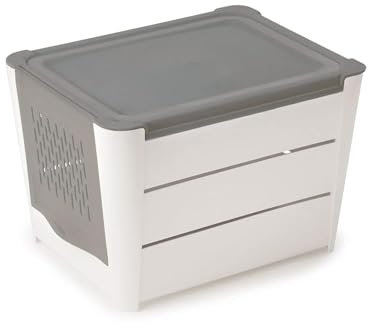 Snips Zwiebel Kartoffel Aufbewahrungsbox | Weiß und Grau | 3 kg | 25,5 x 20 x 17,5 cm | Made in Italy | 0% BPA und phthalatfrei, Plastic, 3 kilograms