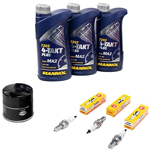 Wartungspaket Öl 3L + Ölfilter + Zündkerzen für Yamaha MT-09 MT09 850 Tracer RN575 RN29 Bj 2015-2020