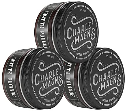 Charlemagne Matte Pomade Herren - 3x 100 ml, Starker Halt - Haarwachs | Wasserbasierte Flexibles Styling Pomade, Leicht Auswaschbar - Haargel Alternative - Made in Germany