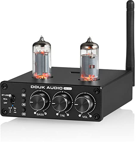 Douk Audio P6 MINI HiFi Vacuum Tube Preamp Bluetooth Stereo Audio Pre-Amplifier Tone Control