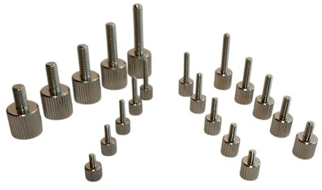 Rändelschraube Typ A aus Messing vernickelt M1,6, M2, M2,5, M3, M4, M5, M6; Länge 2-25mm (M2,5x12mm, 5)