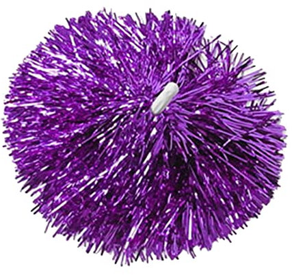 Tomotato Cheerleader Pompons, Metallfolien Kunststoff Pompons mit Stabgriff Cheerleader Pompons für Sport, Cheers, Team, Party, Tanz(Lila)