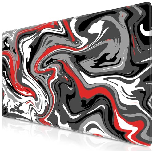 Abetcabe Gaming Mauspad XL, Mousepad 800 x 300mm | Fluid Art Mauspad groß Vernähte Kanten WassXerdicht Anti-Rutsch für PC, Laptop Verbessert Präzision und Geschwindigkei