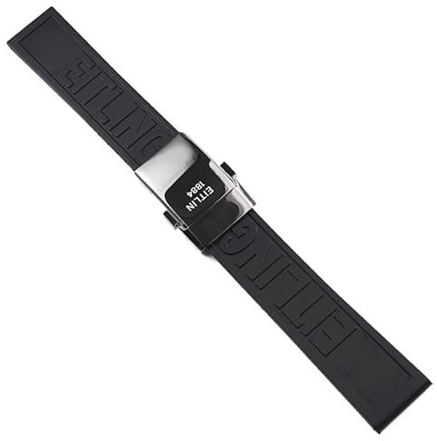 22 24 mm weiches, wasserdichtes schwarzes Gummi-Armband für Breitling-Uhrenarmband, Silikon-Handgelenkarmband, Faltschließe Warm life