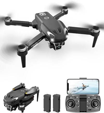 E-SMARTER Mini Foldable 1080P Dual Camera Drone with 50x Zoom Lens, Gesture Control, 2 Batteries, Brushless Motor for Kids Christmas Gifts, Adults, Beginners