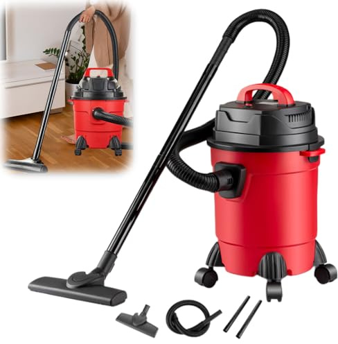 Nass Trockensauger 1000W, 18KPA Industriestaubsauger mit Blasfunktion, 15L Trocken Nass Staubsauger mit 2m Saugschlauch und 3m Kabel, für Zuhause, Garage, Werkstatt, Tierhaare (Standard)