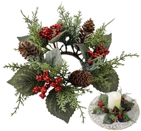 Kerzenringe, Kränze, Weihnachtskranz-Kerzenhalter | Adventskranz Girlande Weihnachtsring Kerzenhalter,Exquisite Kerzenring-Ornament-Kerzenkränze für den Wandkamin-Desktop