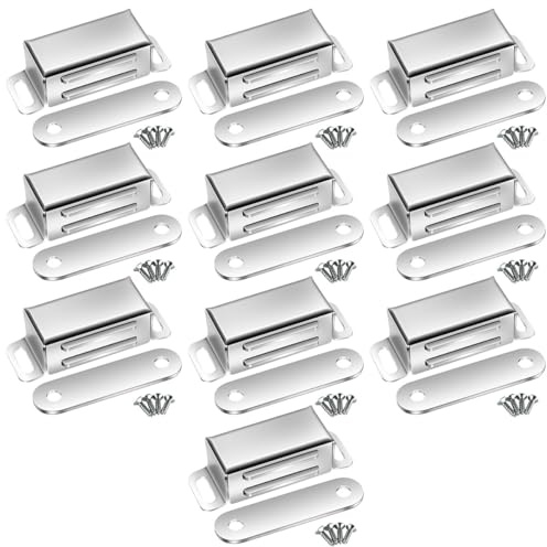 Selyse Magnetschnäpper Türmagnete für Schranktüren, Starke 8kg Magnetverschlüsse Edelstahl Schubladen Magnet Türschließer, Magnet für Möbel und Balkontüren (10 Stück)