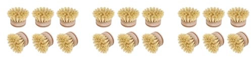 Reinscer Washing Up Brush,Dish Brush,18 Pcs Replacement Brush Heads Wooden Cleaning Dish Brush Refillable Kitchen Beech