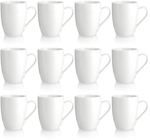 com-four® 12x Kaffeetassen aus Keramik, Kaffee-Becher in modernem Design