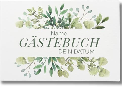 YMEMOS Personalisiertes Gästebuch mit Namen blanko zum Ausfüllen – Erinnerungsalbum Erinnerungsbuch personalisiert mit Leere Seiten (80 Seiten/40 Blatt)