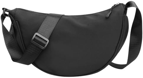 KEYRI 1 PCS Borsa a Tracolla a Mezzaluna da Donna Nylon Crossbody Bag per Pendolare, Da Viaggio, Sport, Esercizio Fisico & Uso Quotidiano Versatile Borse a Tracolla per Donne e Ragazze (Nero)