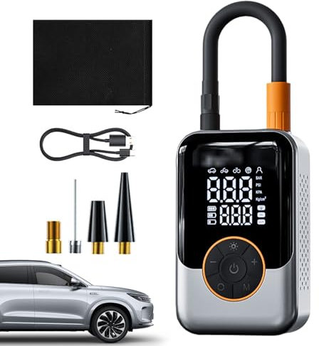 Compresor Inalámbrico Inflador De Neumáticos - Kit Portátil De Bomba De Aire Eléctrico, Batería De Inflador De Neumáticos Para Automóvil Digital Alimentado | Bomba De Compresor De Aire De Apagado Auto