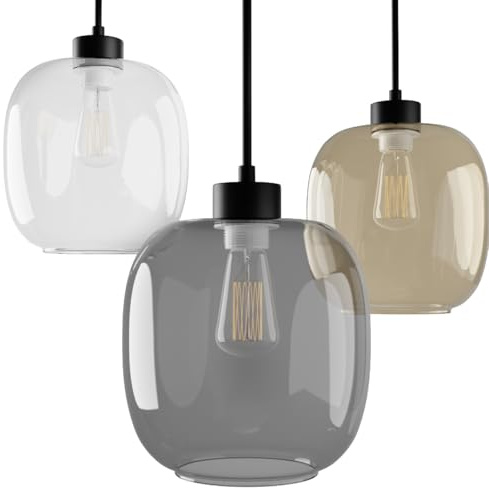 Liadomo Pendelleuchte Magellan, rund 3-flammig, Honig/Braun/Transparent