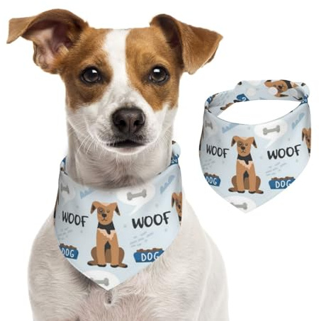 Niedliches Haustier-Hundemuster, Hundehalstücher, Baumwoll-Haustierschal, verstellbare Lätzchen für Haustiere,M