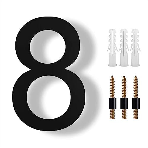 ZACUNXY Numero De Maison Exterieur, Plaque Numero Maison Grand 15/20cm numéro de Maison Flottant Signe numéros de Porte Modernes bâtiment signalisation extérieure(No. 8,15cm)