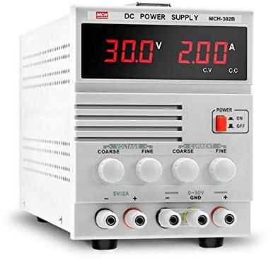 Fuente de alimentación de CC ajustable 30V 2A Reparación de portátiles Fuente de alimentación lineal Pantalla digital MCH-302B Para laboratorios y escuelas(220V)