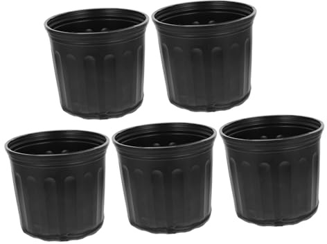 Maceta de Vivero Negra de Plástico 5 Piezas para Plantas y Suculentas