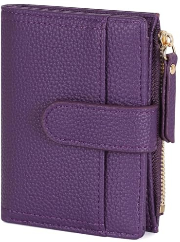 RRANCharltu Portefeuille Femme Cuir,Porte Monnaie Femme Petit,Violet foncé | Portefeuilles et Porte-Cartes,Fermeture éclair Poche à Monnaie,Fenêtre ID,Fente pour Carte Externe,Simili Cuir,Compact,Léger