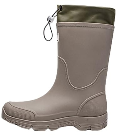 Generisch Stivali da pioggia da uomo, comodi e alla moda, impermeabili, antiscivolo, antivento, resistenti all'abrasione, scarpe da lavoro, scarpe da giardino, suola morbida in neoprene, grigio., 39