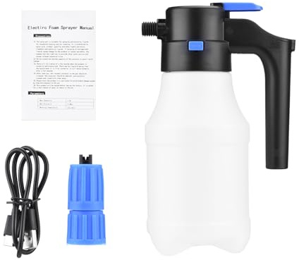 Weytoll Elektrischer Schaumsprüher, 1,5 l Pumpsprüher, wiederaufladbar, Autowäsche, automatisch unter Druck und 75° (Elektrischer Druckschaum -Sprühgerät 1,5 l)