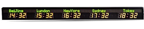 Orologio Mondiale con più Fusi Orari, Luminosità Regolabile, Funzione di Cambio Città, Ideale per Viaggiatori E Uso Domestico, 5