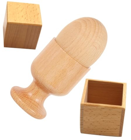 CORHAD 2 Juegos Juguete de Coordinación Ojo-Mano para Preescolares de Madera con Huevera Educativa y Bloques Cuadrados Estimulación Temprana para Bebés y Desarrollo Motor Fino