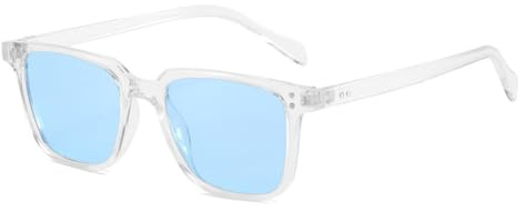 Lunettes de soleil carrées rétro pour homme et femme UV400 Monture transparente Lunettes de soleil Vintage Sunnies Outdoor Voyage Conduite