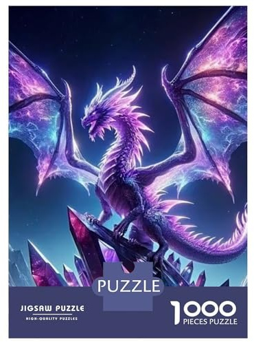 Dinosaurier 1000-teiliges Papier Lila Drache Erwachsenenpuzzle Für Familien Mit Kindern Ab 8 Jahren Vater-Mutter-Kind Aktivitätsgruppe Freizeitspaß 70x50cm/1000pcs