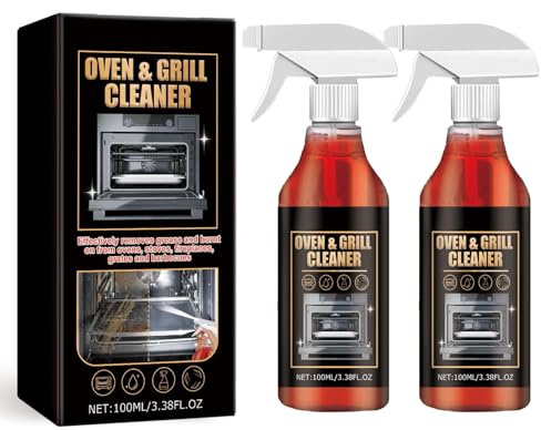 Oven Cleaner, Spray Nettoyant Puissant, Décapant Four Pour Les Résidus Alimentaires et Les Graisses Brûlées, Spray Nettoyant Professionnel à Action Rapide Pour Four Barbecue, Grills (2PC)