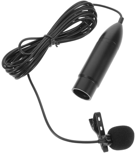 VICASKY Microfono Lavalier Xlr a 3 Pin Clip da Colletto, Alimentazione Phantom 48v, Struttura in Metallo e Plastica, Portatile per Registrazioni e Trasmissioni Live