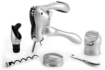 Rabbit Wine Tool Kit (Silver), 6 Piece Set