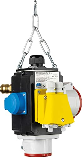 as - Schwabe Mixo Power Cube Hanging Distributor 1 CEE Socket (400 V/32 A/5-pin) and (400 V/16 A/5-pin), 1 Earthing Contact Socket (230 V/16 A) Compressed Air Connection and Data Connection IP44,