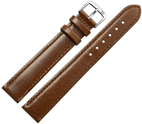 MARBURGER Uhrenarmband 14mm Leder XL Glatt Mit Naht - Werkzeug Montage Set 66014