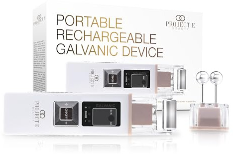 Project E Beauty Rouleau de levage facial galvanique | L'ionophorèse sans fil pour les soins de la peau du visage réduit les rides raffermissant la peau