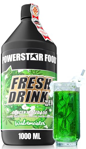 FRISK DRINK - uppfriskande, kalorireducerat ELEKTROLYTKONCENTRAT - hypotonisk förfriskningsdryck för uthållighet och styrketräning - flaska 1000 ml koncentrat - MADE IN GERMANY (Waldmeister)