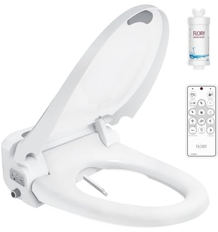 Electronic Smart Bidet Toilet Seat with Dryer, 608XR, Ultimate Version, 5 Cleaning Modes with Water Filter, Self-Cleaning Nozzle, Heated Toilet Seat, Remote and Side Button (608-small)