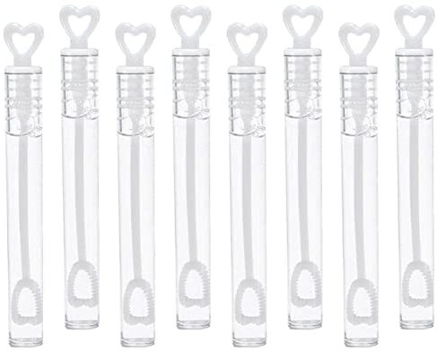 24x Seifenblasen Röhrchen Weiß mit Herz Wedding Bubbles Hochzeit Mitbringsel Dekoration