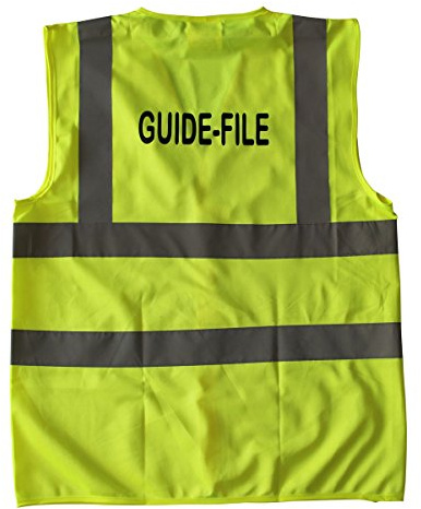 PATOUTATIS - Gilet de sécurité Jaune marquage au Dos Guide-File