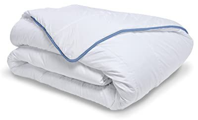 Bleu Calin Couette Chaude Signature 220x240 cm pour Lit 2 Personnes, Édredon 350g/m², Couette en Microfibre Ultra Douce, Fabriquée en France, Blanc