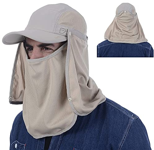 GADIEMKENSD Fiskekeps med nackflik UPF 50+ solskydd vindtät avtagbar design