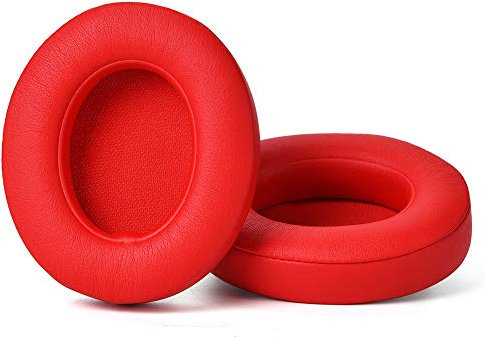 Cuscinetti auricolari di ricambio professionali per Beats Studio 2 e Studio 3 (B0500, B0501/morbida pelle proteica/memory foam per isolamento acustico/non compatibili con Beats Solo (rosso)