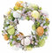 Gruppo Maruccia Couronne de Pâques avec fleurs pêche et œufs colorés - Guirlande hors-porte branches aux couleurs printanières Centre table décoratif pour les fêtes Idée cadeau Multicolore 25,5