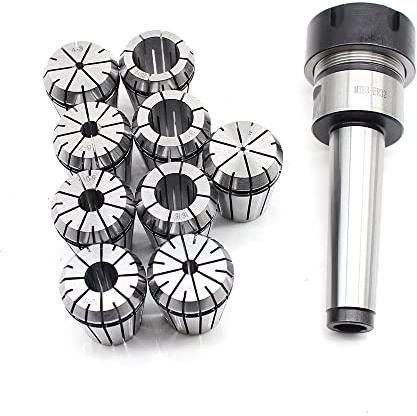 Spannzangenfutter M12 MK3 ER32 + ER32 Satz 9Stk MT3 ER32 CNC Morse Taper Metric M12 Collet Chuck Holder Milling Lathe Spannzangen 2-20mm für Fräser