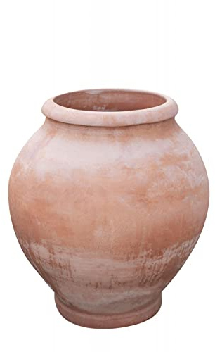 Biscottini Orcio in Terracotta Toscana 103x92x92 Cm | Anfora Da Esterno E Interno | Vaso Terracotta Made In Italy | Giara Terracotta Rosso