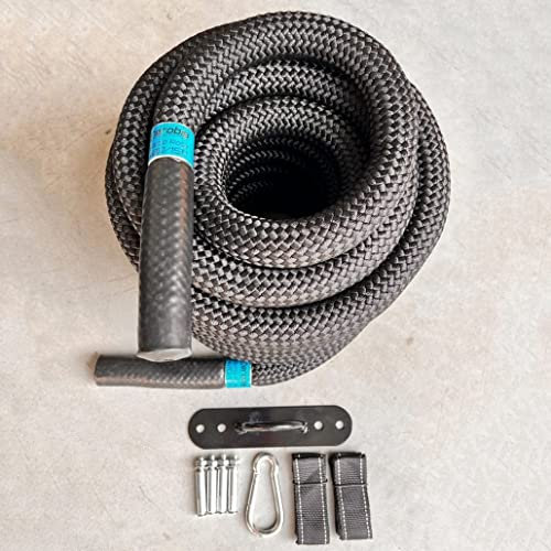 aerobis® Battle Rope 30mm 15m mit Wandanker | Wetterfestes Premium Trainingsseil mit Videoanleitung & Trainingsplan